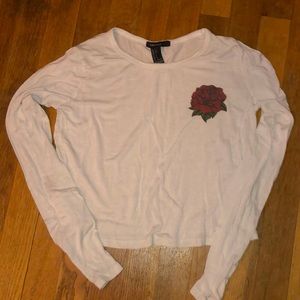 White rose detailed top